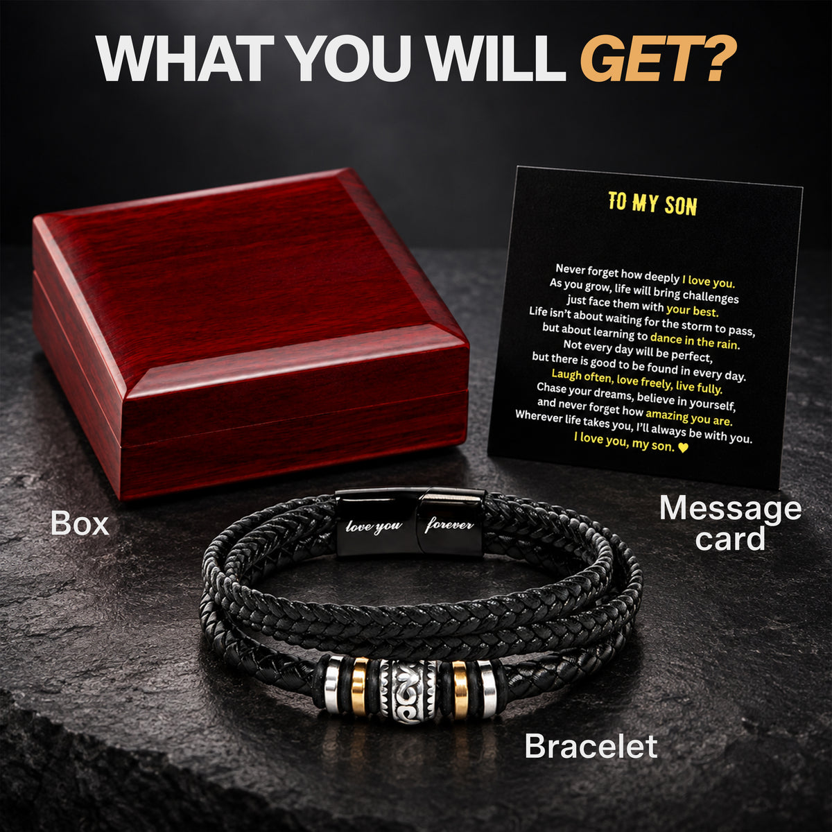 To My Son Bracelet - Personalized Sign-Off