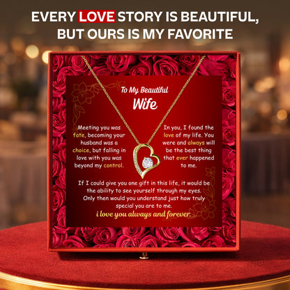 To My Wife Heart Necklace — Personalized Message Card