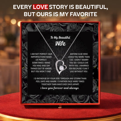 To My Wife Heart Necklace — Personalized Message Card
