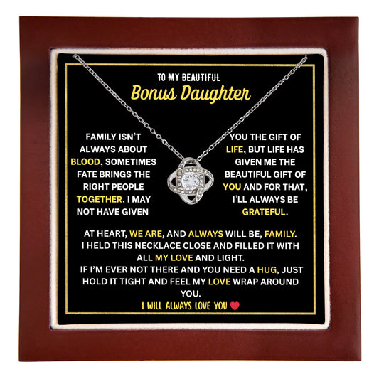 Bonus Daughter Love Knot Necklace - Personalized Sign-Off