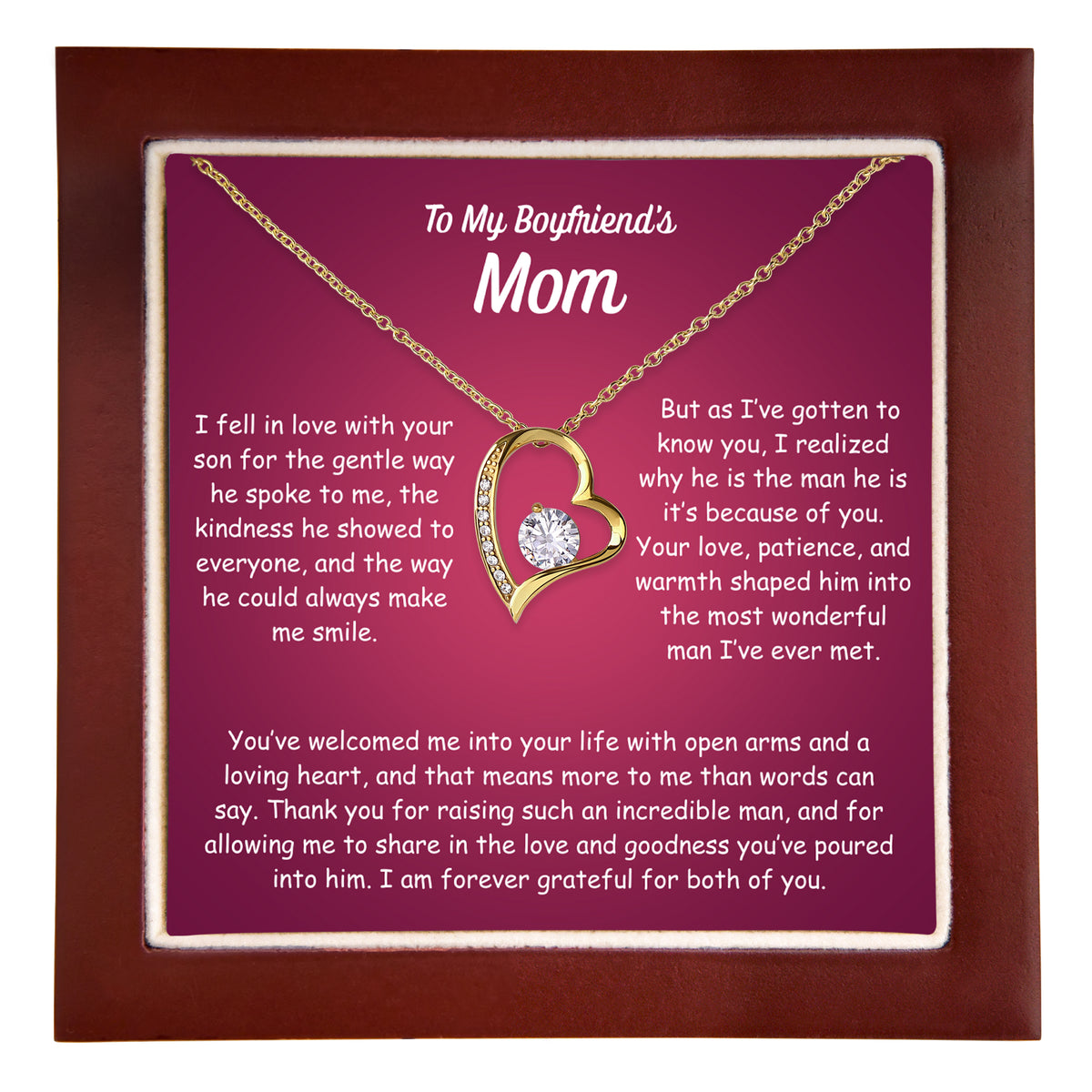 To My Boyfriend’s Mom Necklace | Future Mother-in-Law Gift