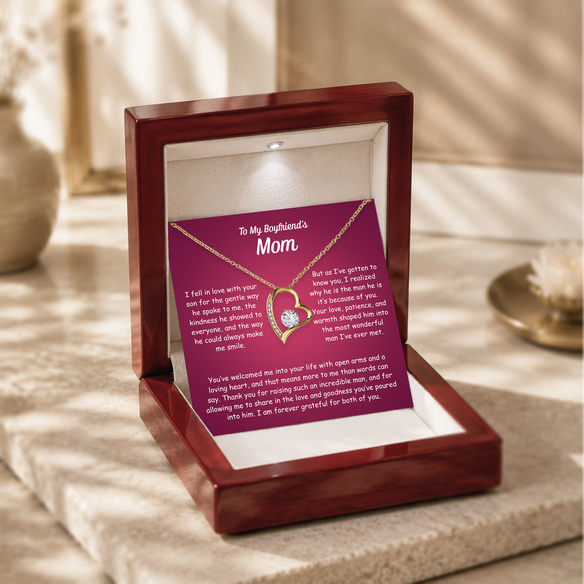 To My Boyfriend’s Mom Necklace | Future Mother-in-Law Gift