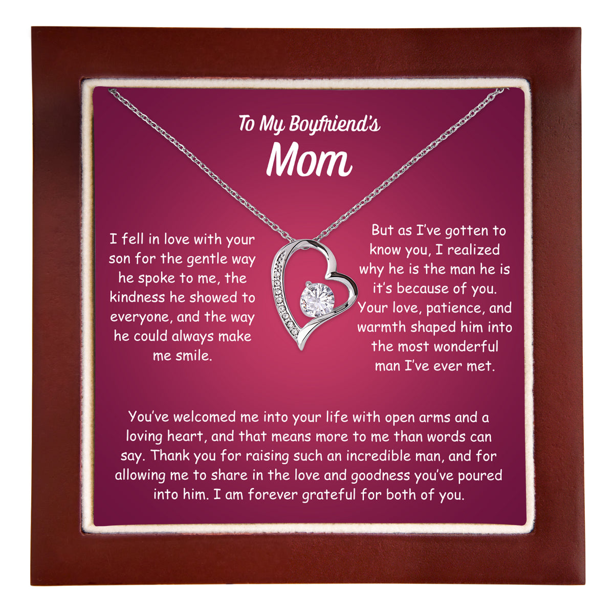 To My Boyfriend’s Mom Necklace | Future Mother-in-Law Gift