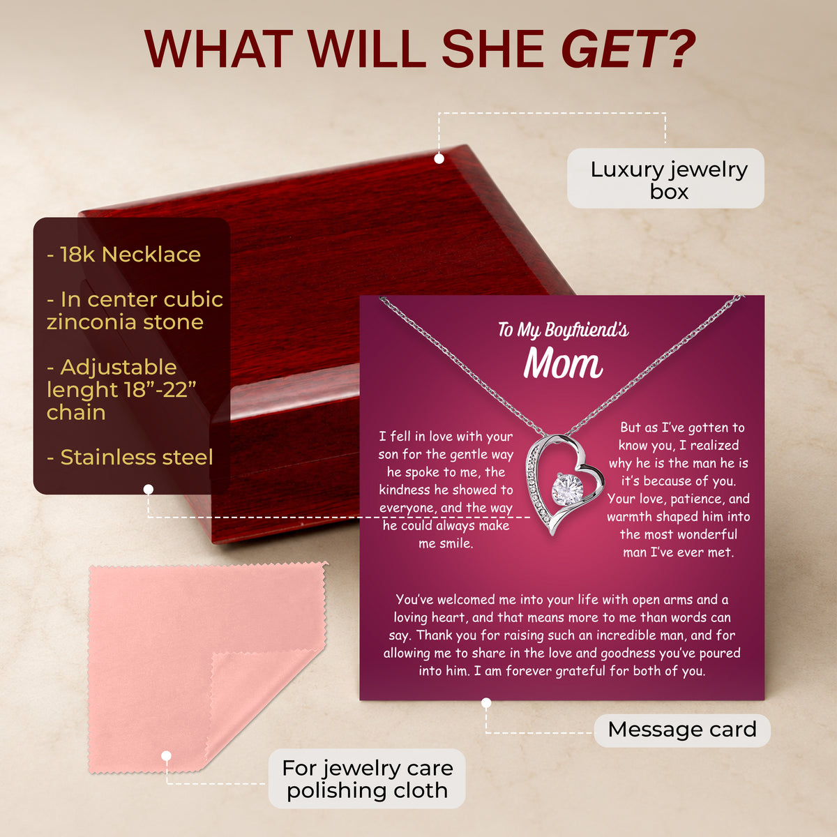 To My Boyfriend’s Mom Necklace | Future Mother-in-Law Gift