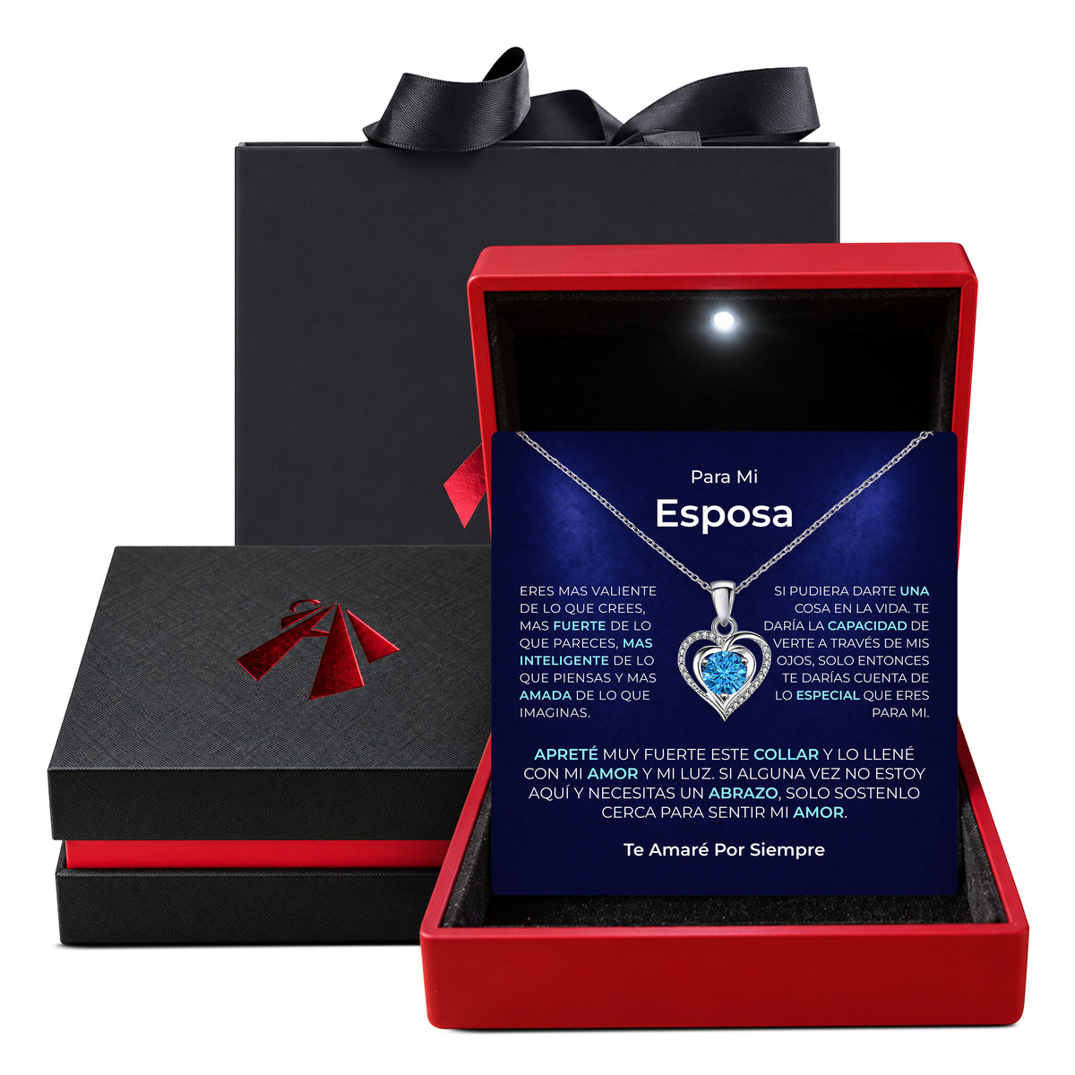 Para Mi Esposa Collar de Corazón - Cierre Personalizado