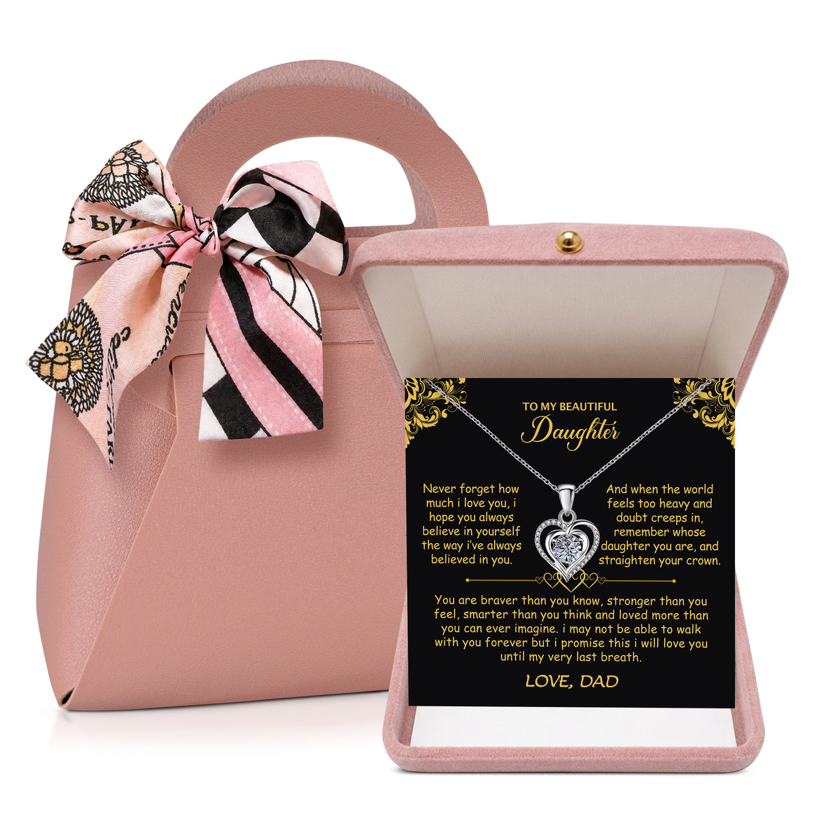 Always My Little Girl Necklace - Personalized Message Card
