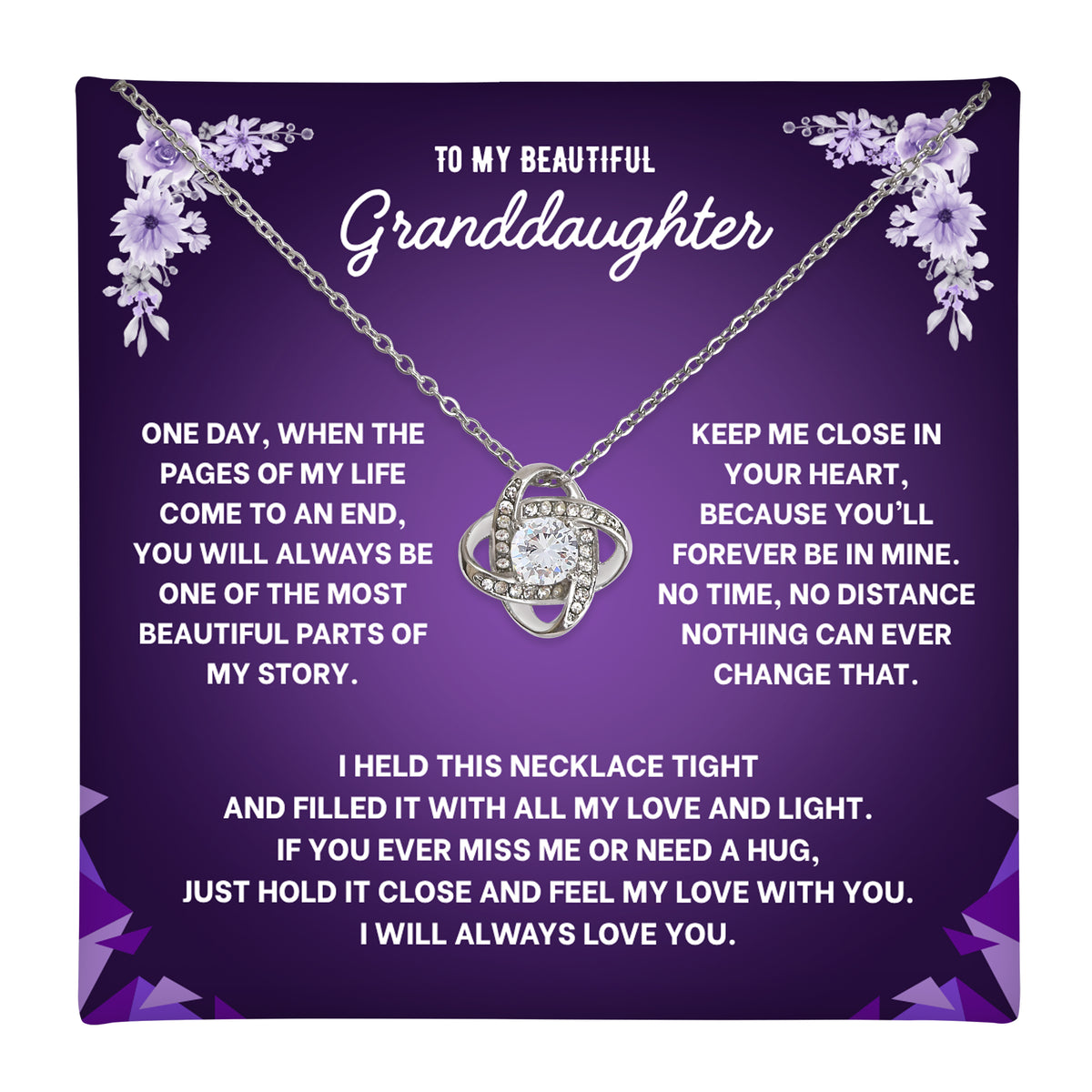 Message card: To My Beautiful Granddaughter, Every stone is rare and beautiful just like you are to me