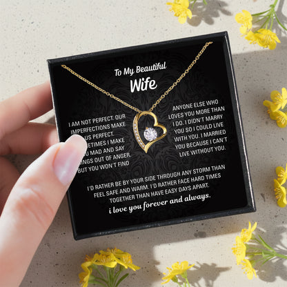 Imperfectly Ours Wife Necklace - Personalized Sign-Off