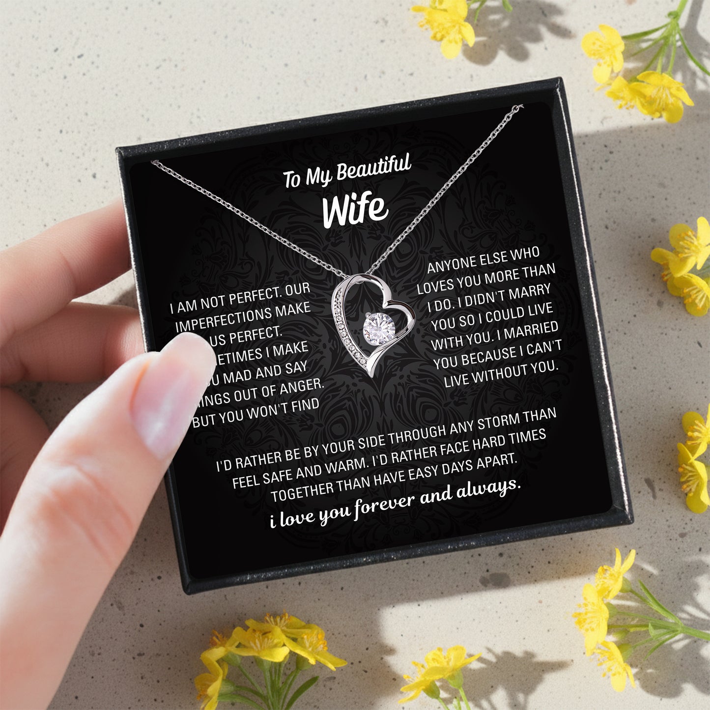 Imperfectly Ours Wife Necklace - Personalized Sign-Off
