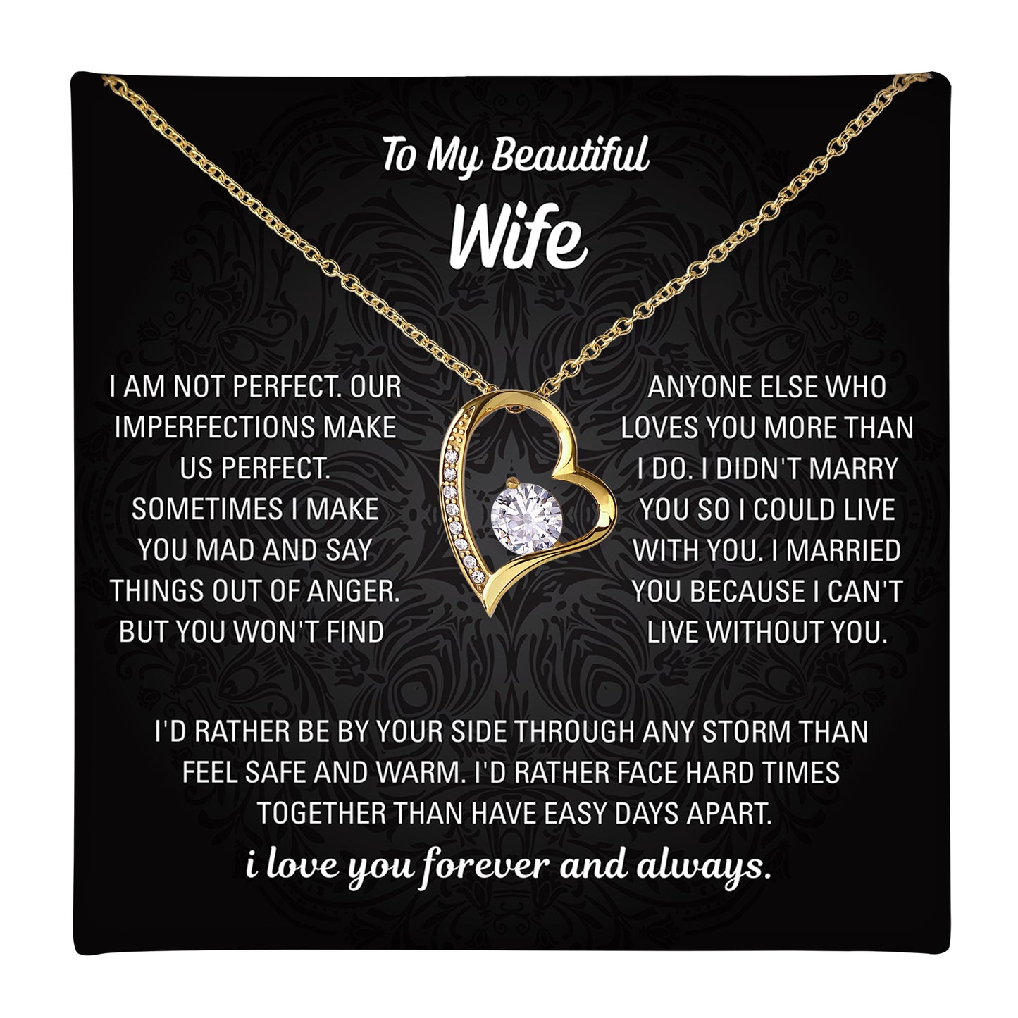 Imperfectly Ours Wife Necklace - Personalized Sign-Off