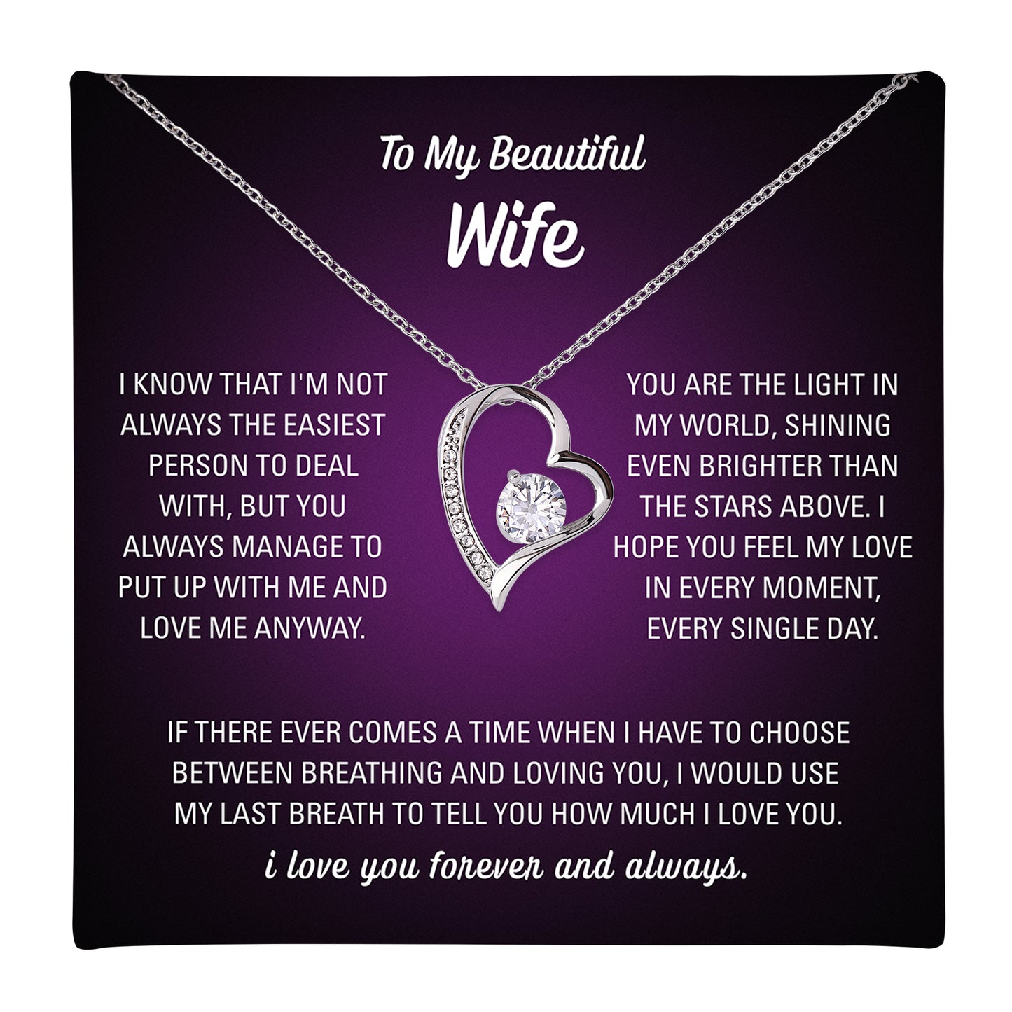 My Light Wife Necklace - Personalized Sign-Off