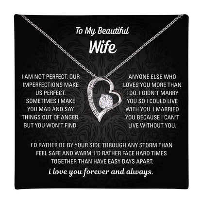 Imperfectly Ours Wife Necklace - Personalized Sign-Off