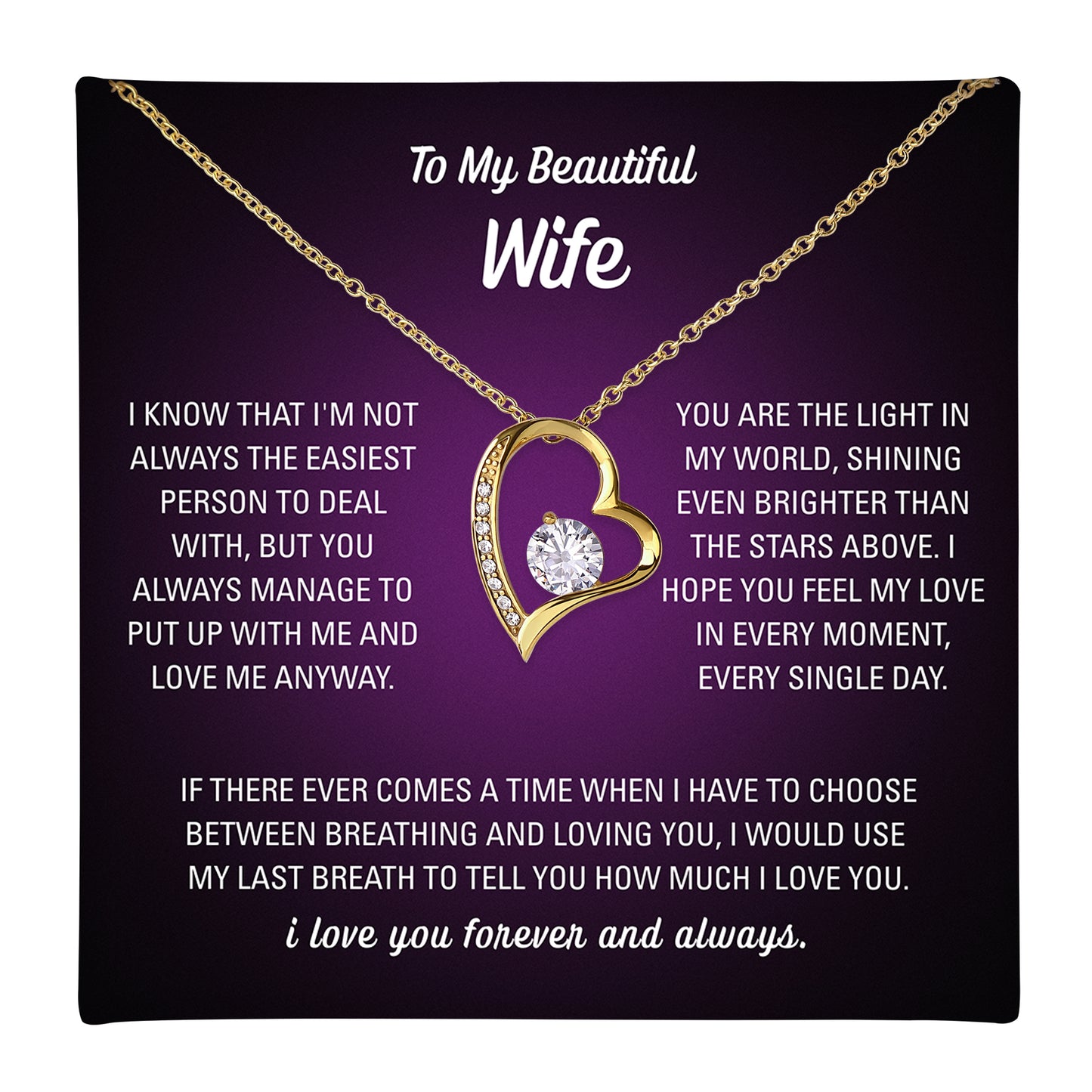 My Light Wife Necklace - Personalized Sign-Off