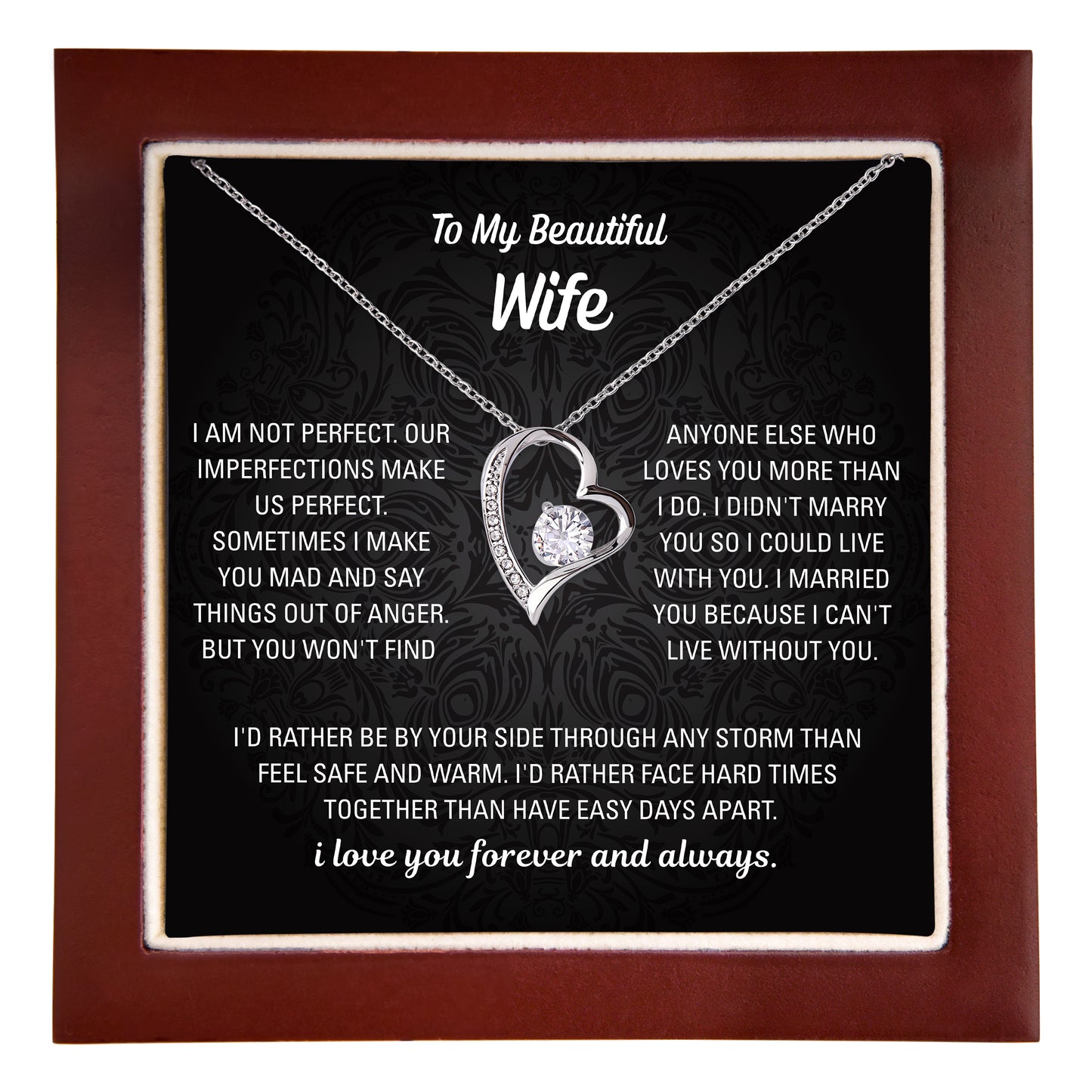 To My Wife Love Necklace - Personalized Card