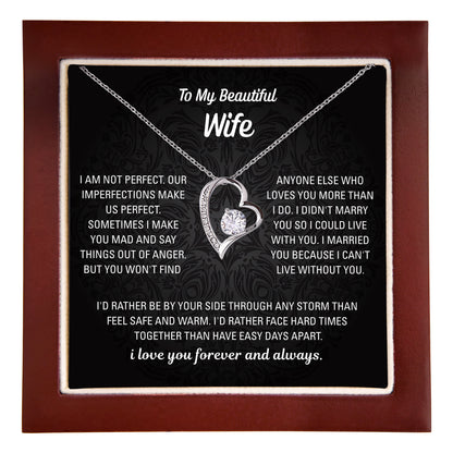 To My Wife Love Necklace - Personalized Card