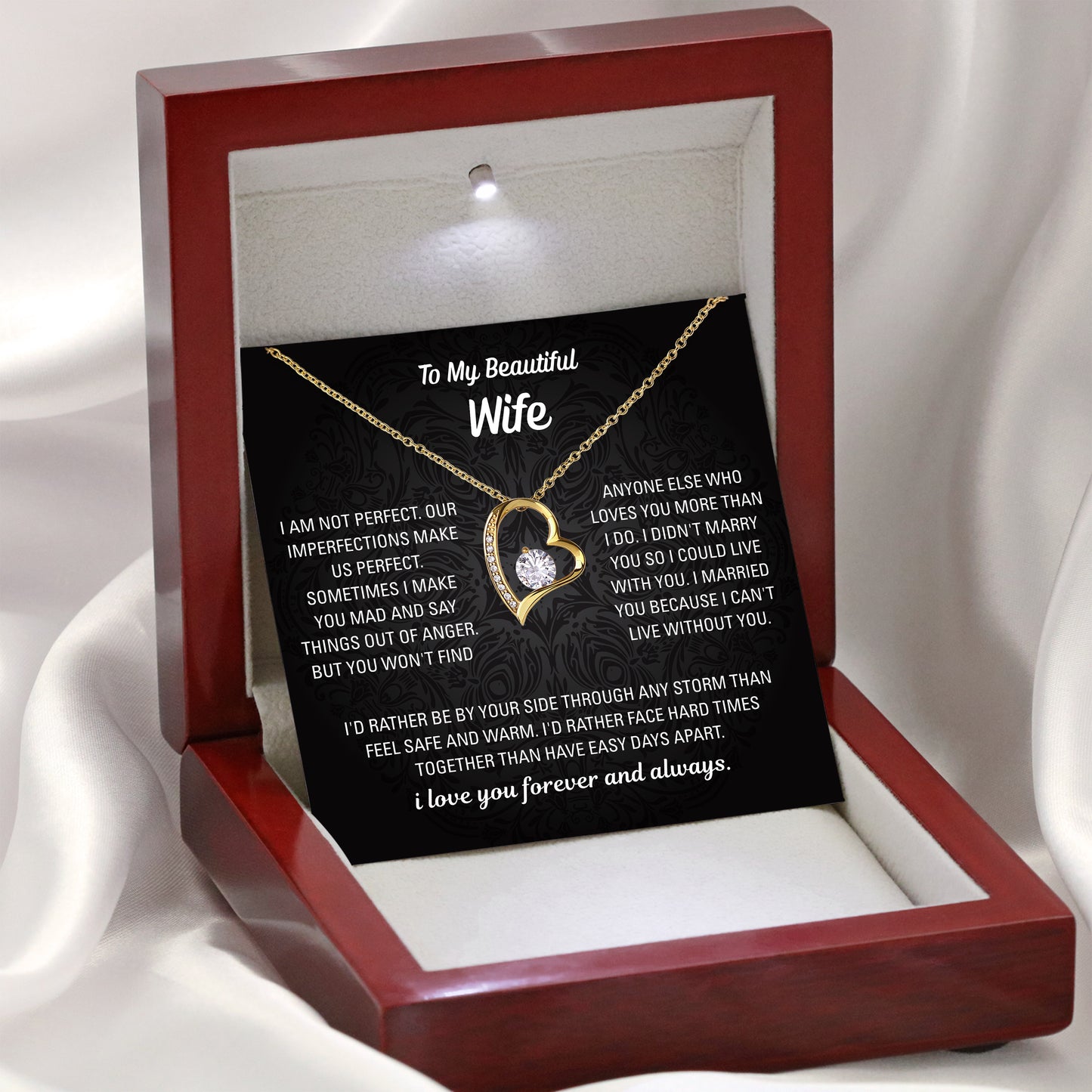 To My Wife Love Necklace - Personalized Card