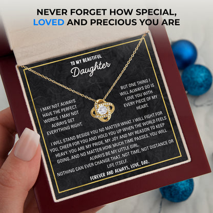 Daughter Love Knot Necklace - Say It For Him