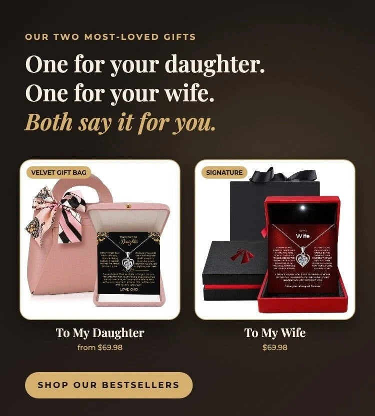 Artivia daughter velvet gift bag and signature wife light-up box necklaces