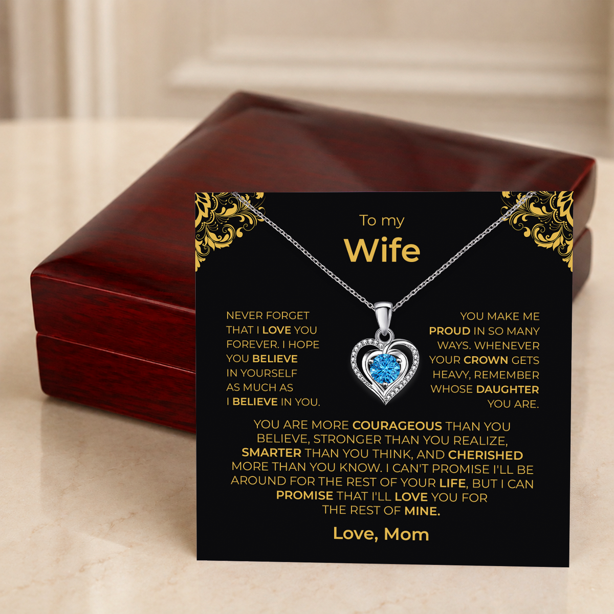 Daughter from Mom Lumen Heart Necklace gift - additional supplier product photograph
