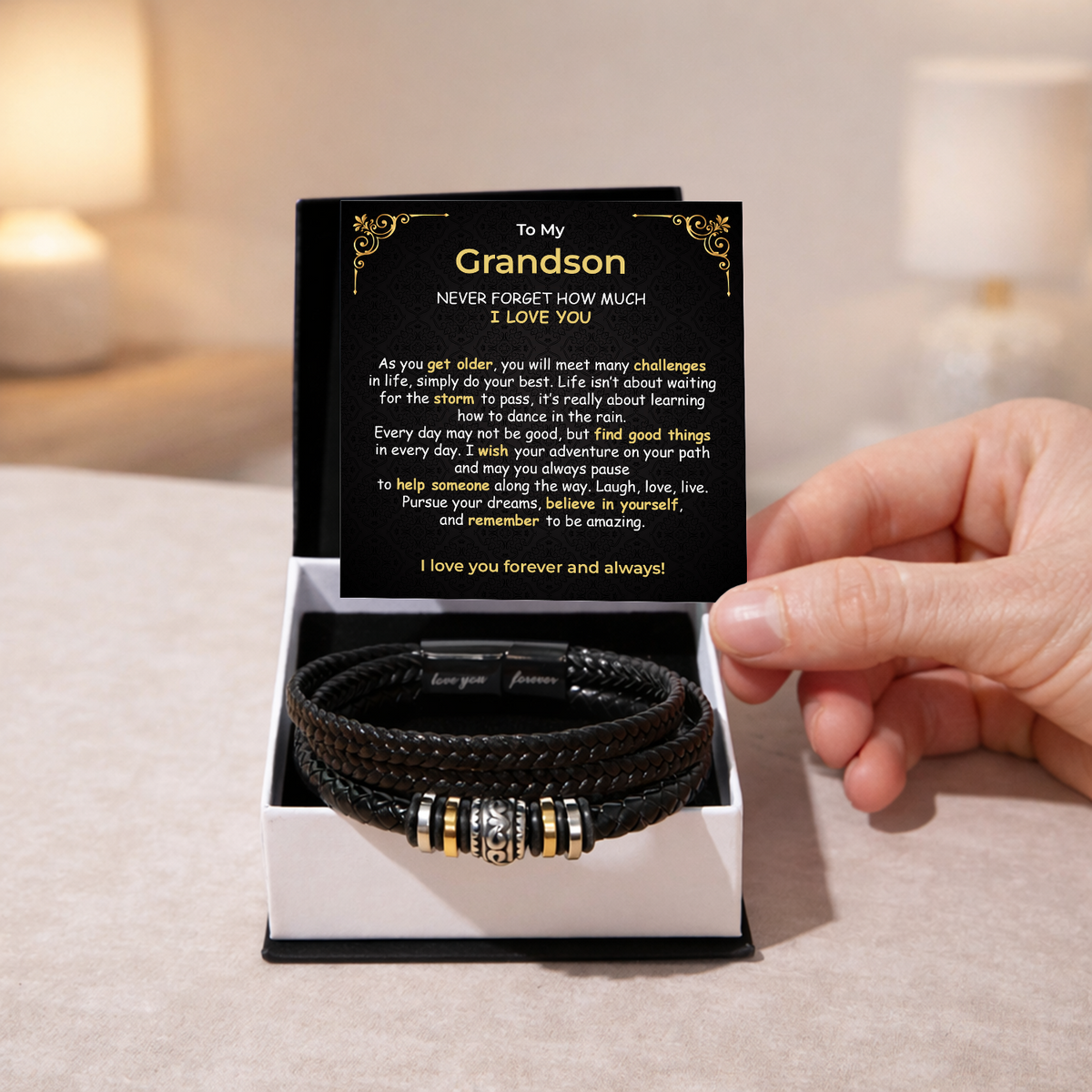 Grandson Noir Bond Bracelet gift - additional supplier product photograph