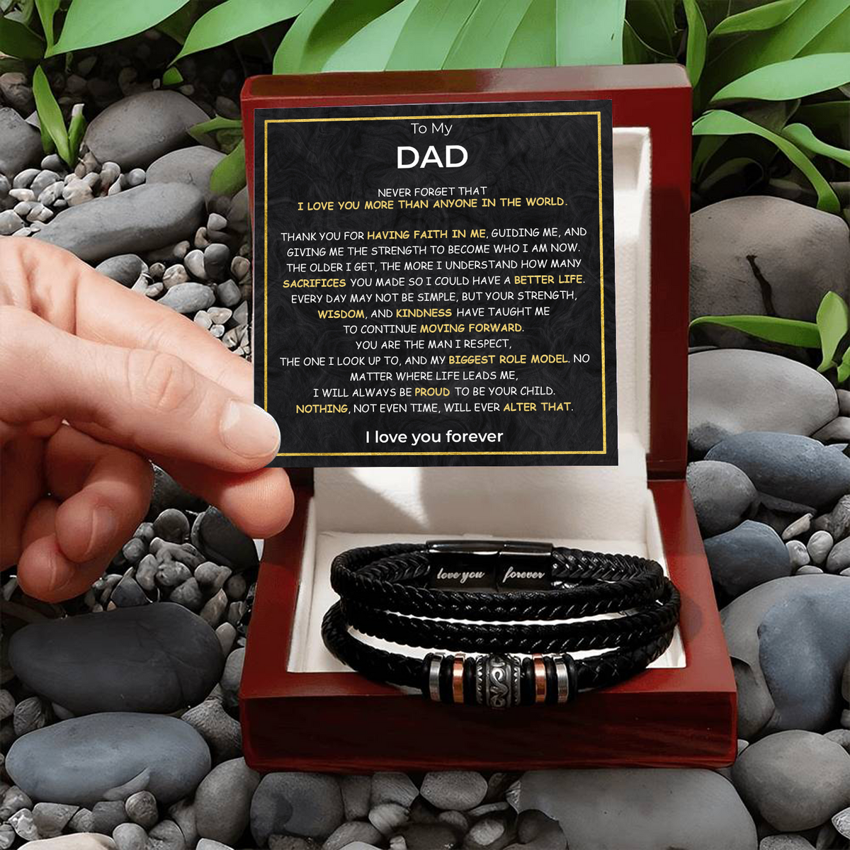Dad Noir Bond Bracelet gift - additional supplier product photograph