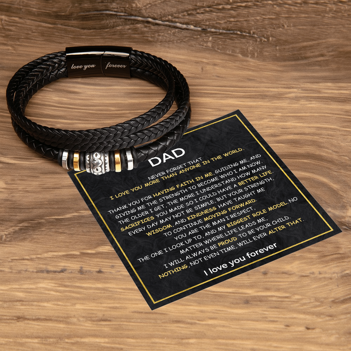 Dad Noir Bond Bracelet gift - additional supplier product photograph