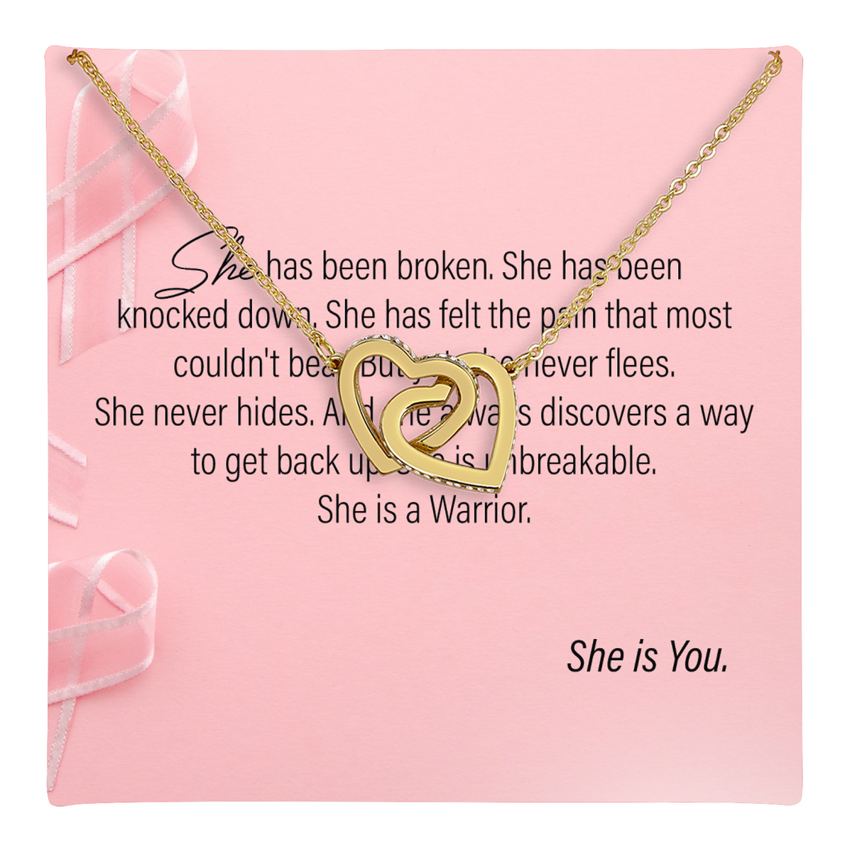 Strong Woman gift: Two as One Necklace — Rose Gold · Standard Box (product view)