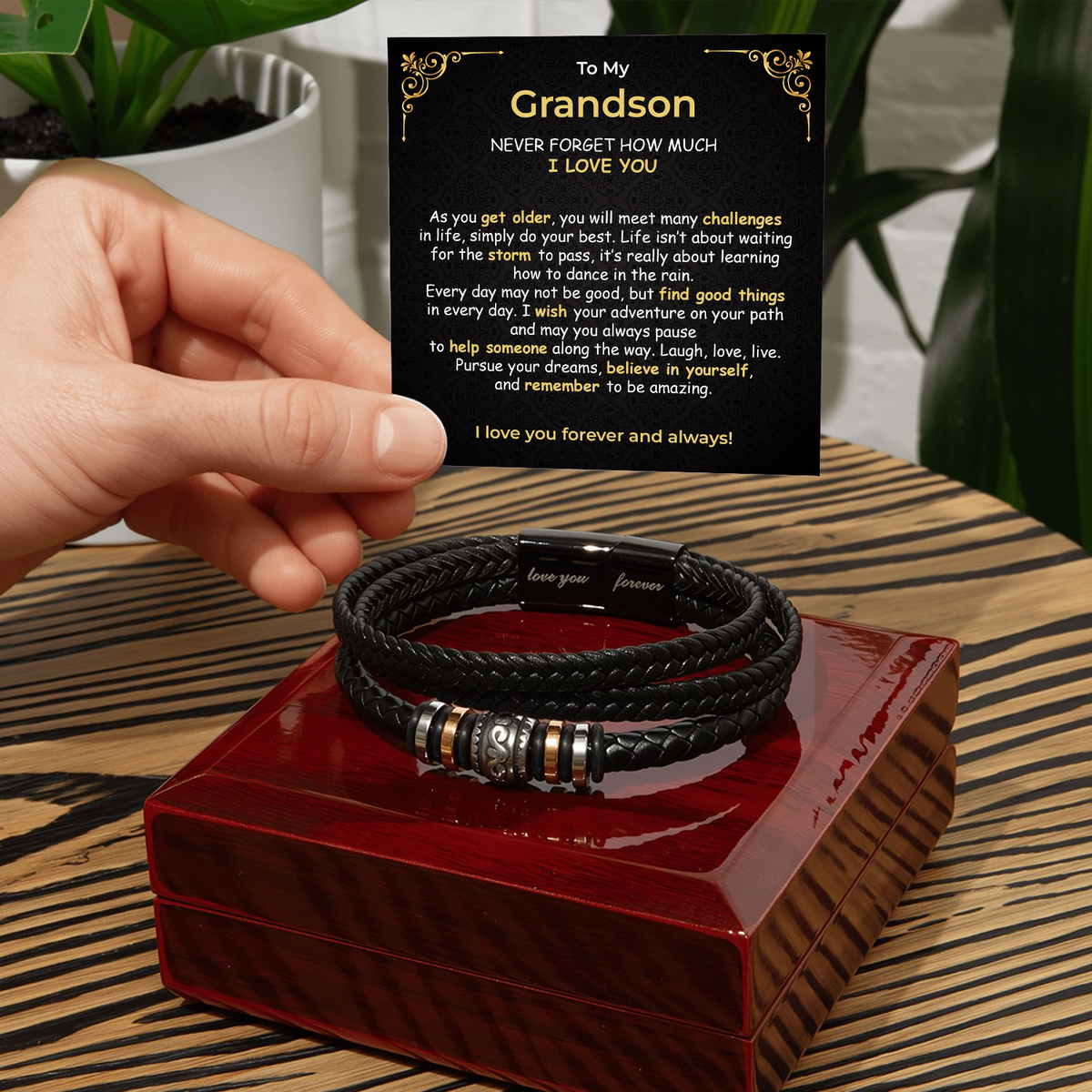 Grandson Noir Bond Bracelet gift - additional supplier product photograph