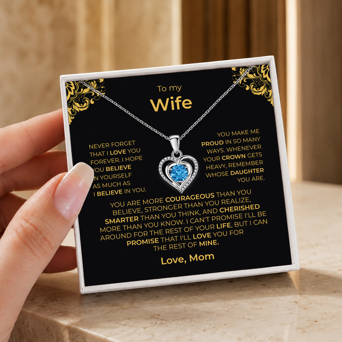 Daughter from Mom Lumen Heart Necklace gift - additional supplier product photograph